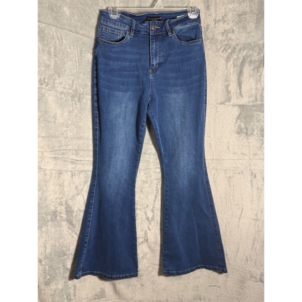 Flying Banana Women's Blue High‎ Rise bootcut Flare Jeans Size 6S Bell Bottoms